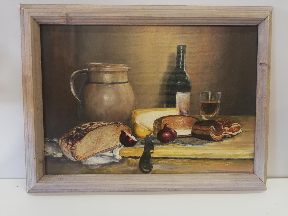 Stilleben mit Krug + Flasche 