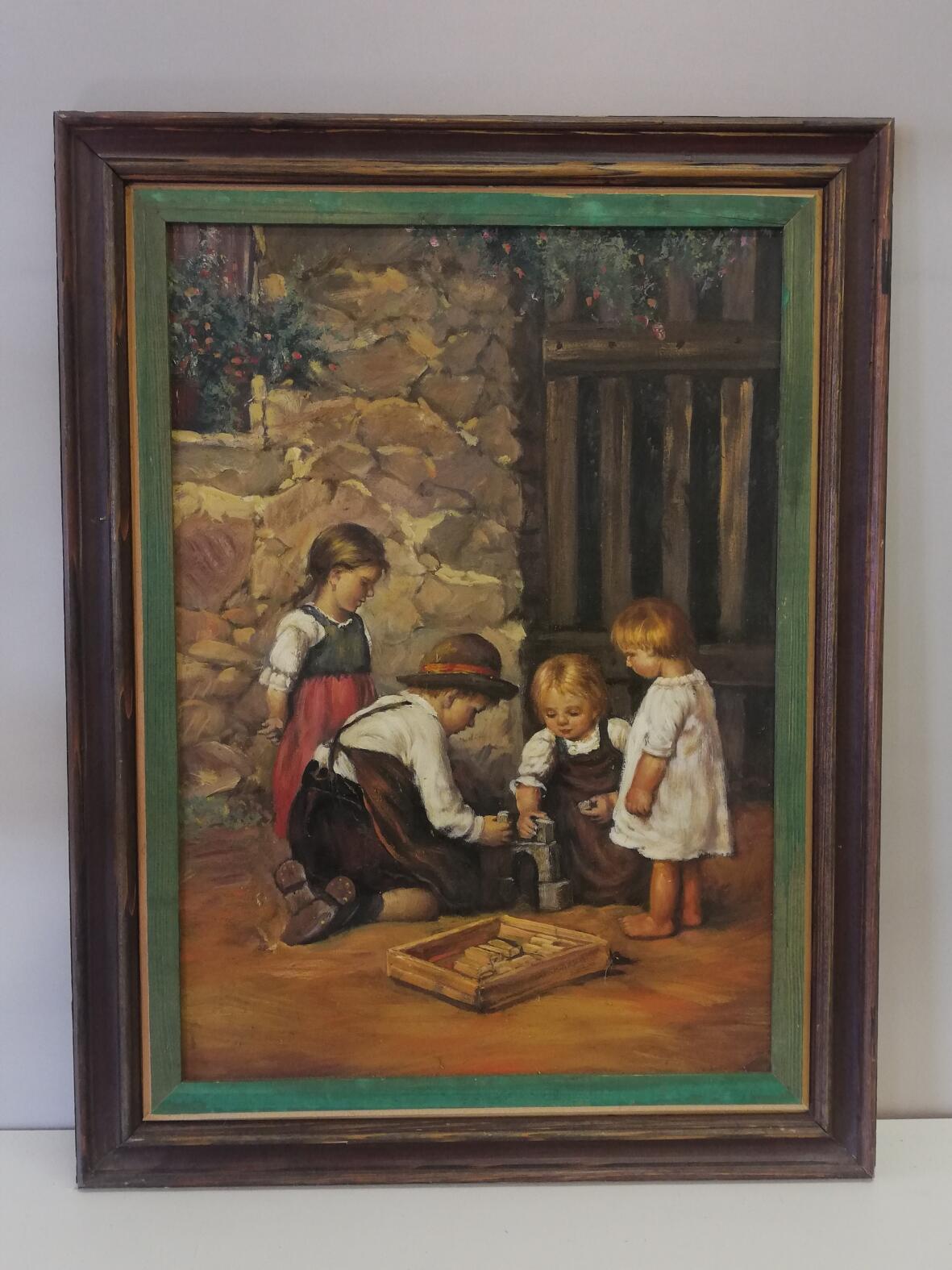 Kinder mit Bauklötzen spielend