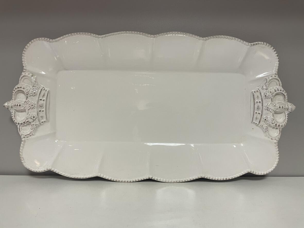Keramik- Tablett mit Kronen