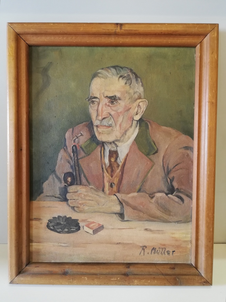 Portrait eines alten Mannes mit Pfeife