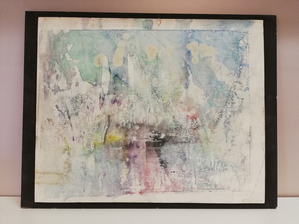 Türkises Abstraktes Bild Aquarell