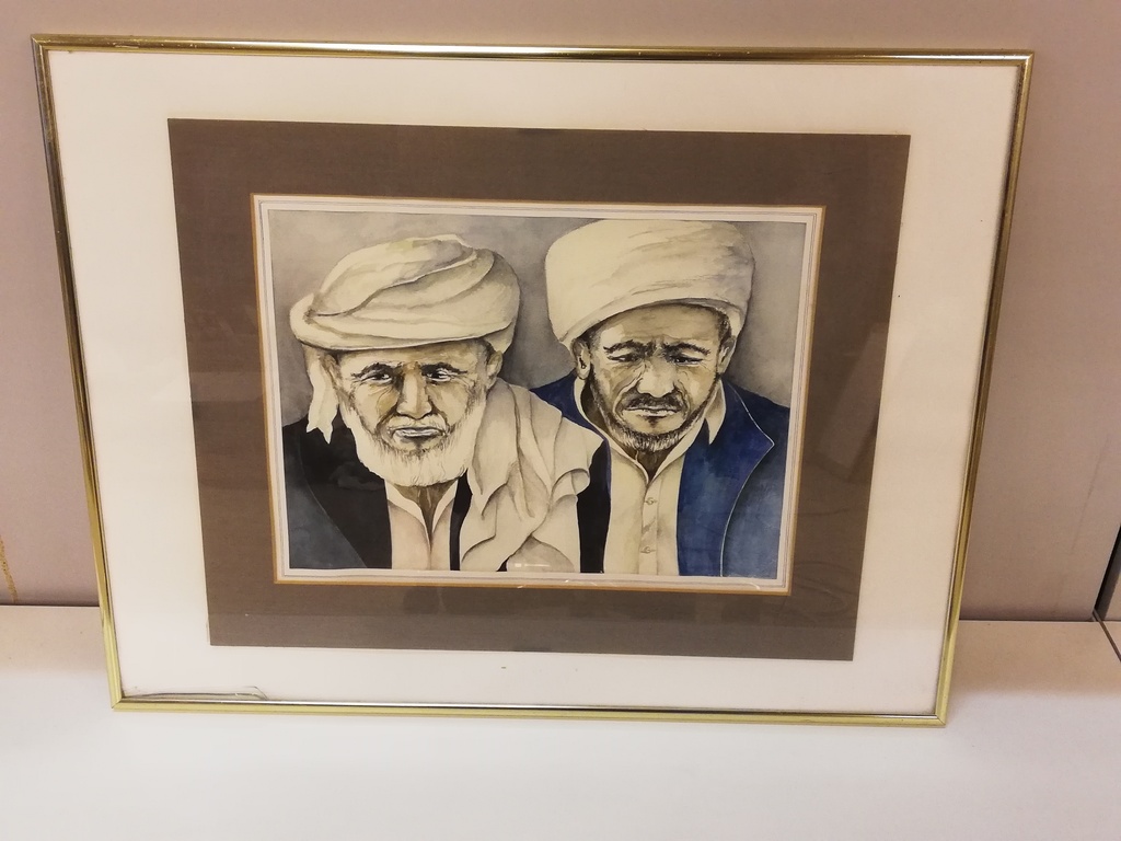 Portrait- Zwei Orientalische Männer, Aquarell