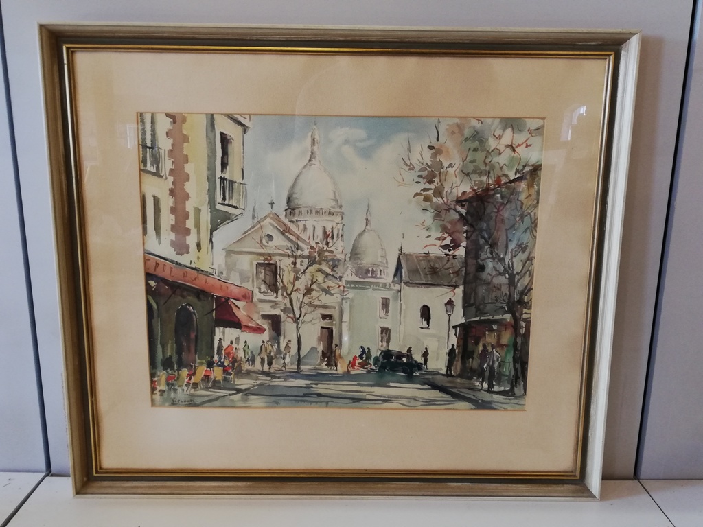 Visconti -Montmartre Paris , Aquarell