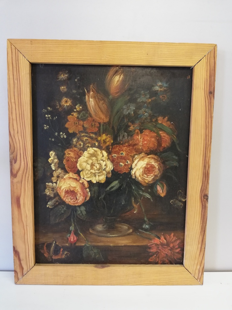 Stilleben mit bräunlich-gelben Blumen