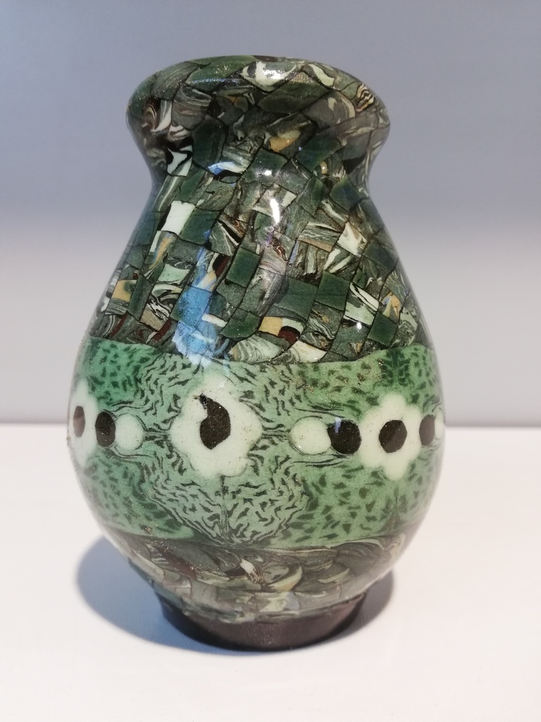 Französische Mikromosaik Keramikvase von Jean Gerbino für Vallauris