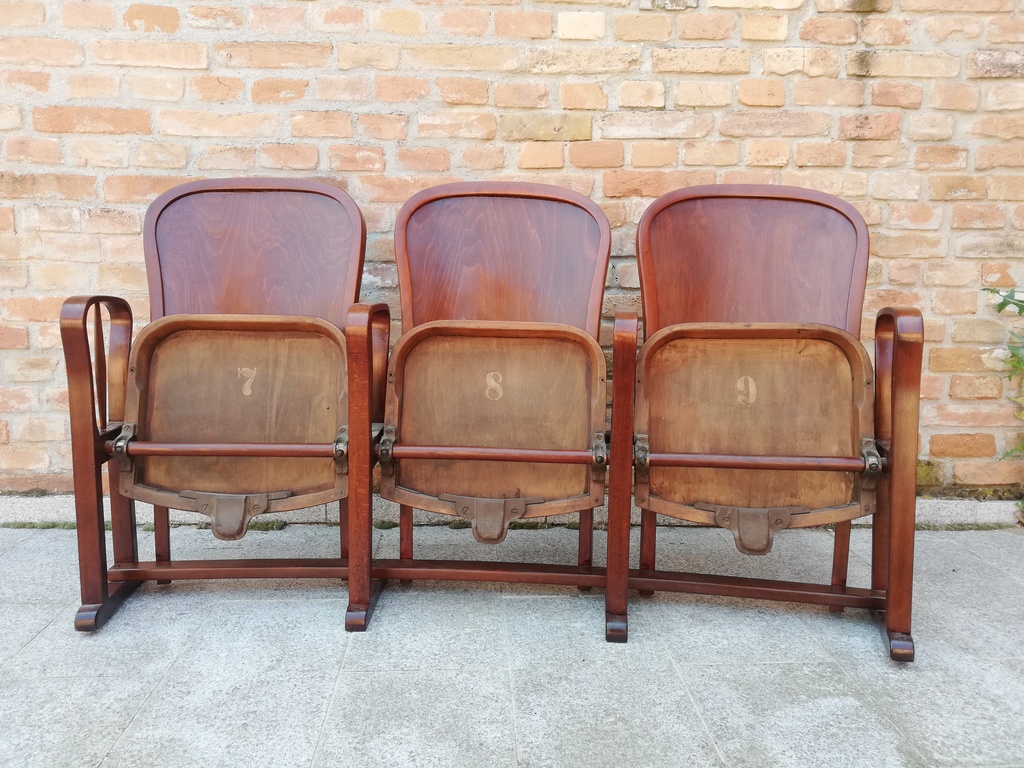 Gebrüder Thonet 3er Kinosessel