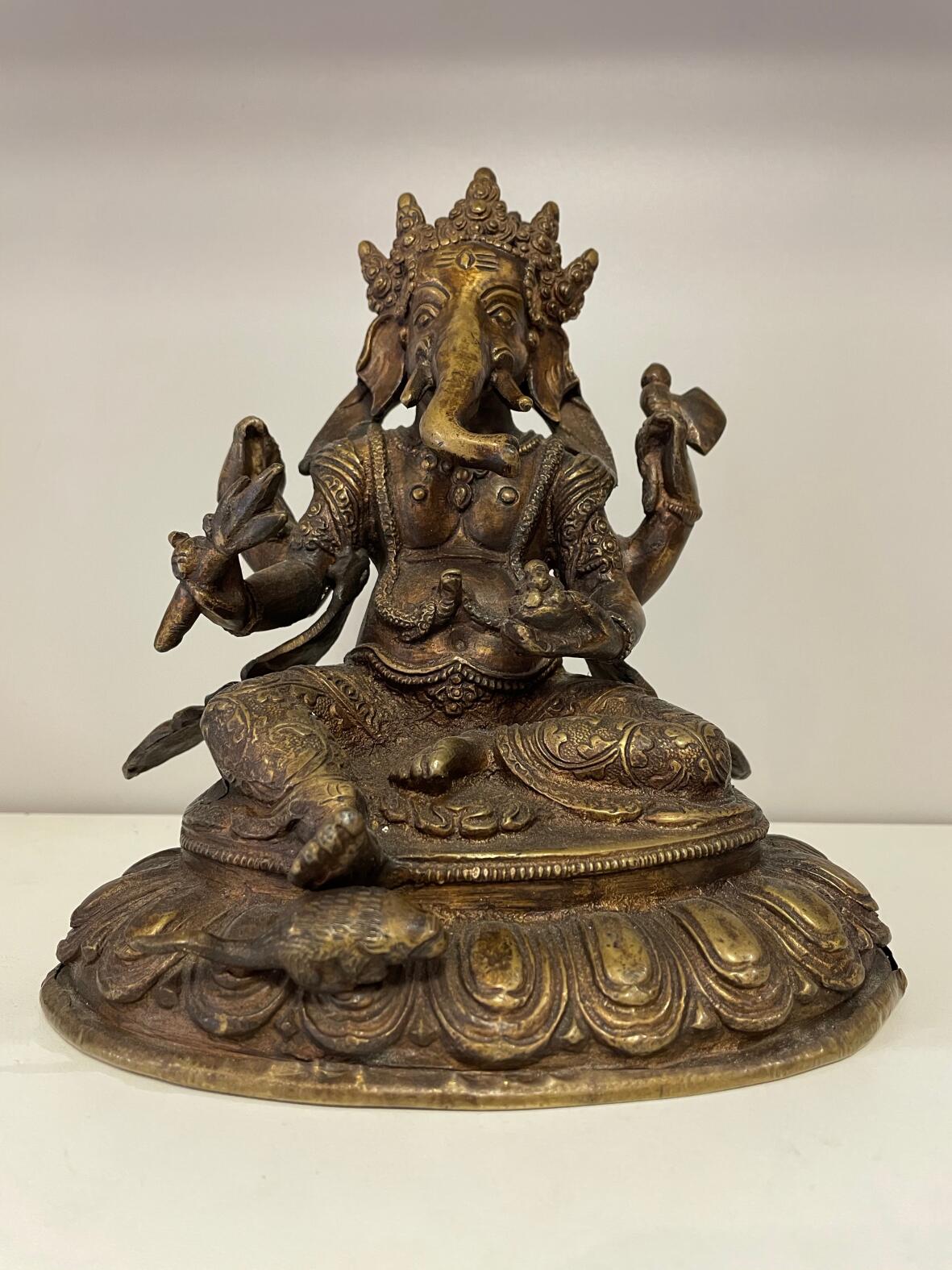Indischer Elefantengott, Bronzefigur