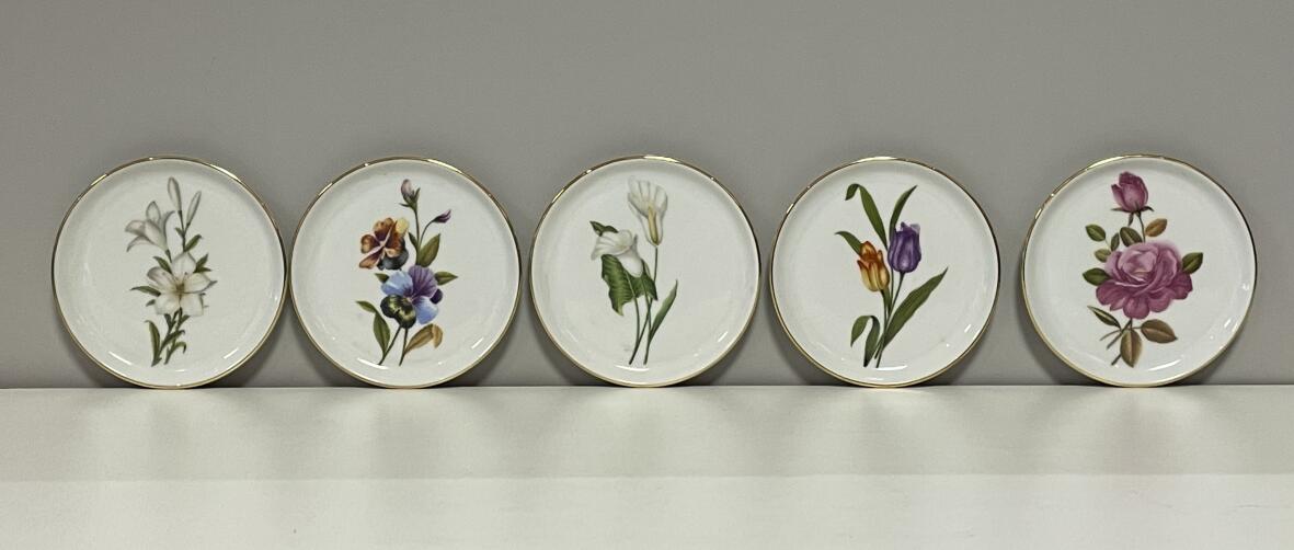 Fürstenberg * 5  kleine Blumenteller aus Porzellan