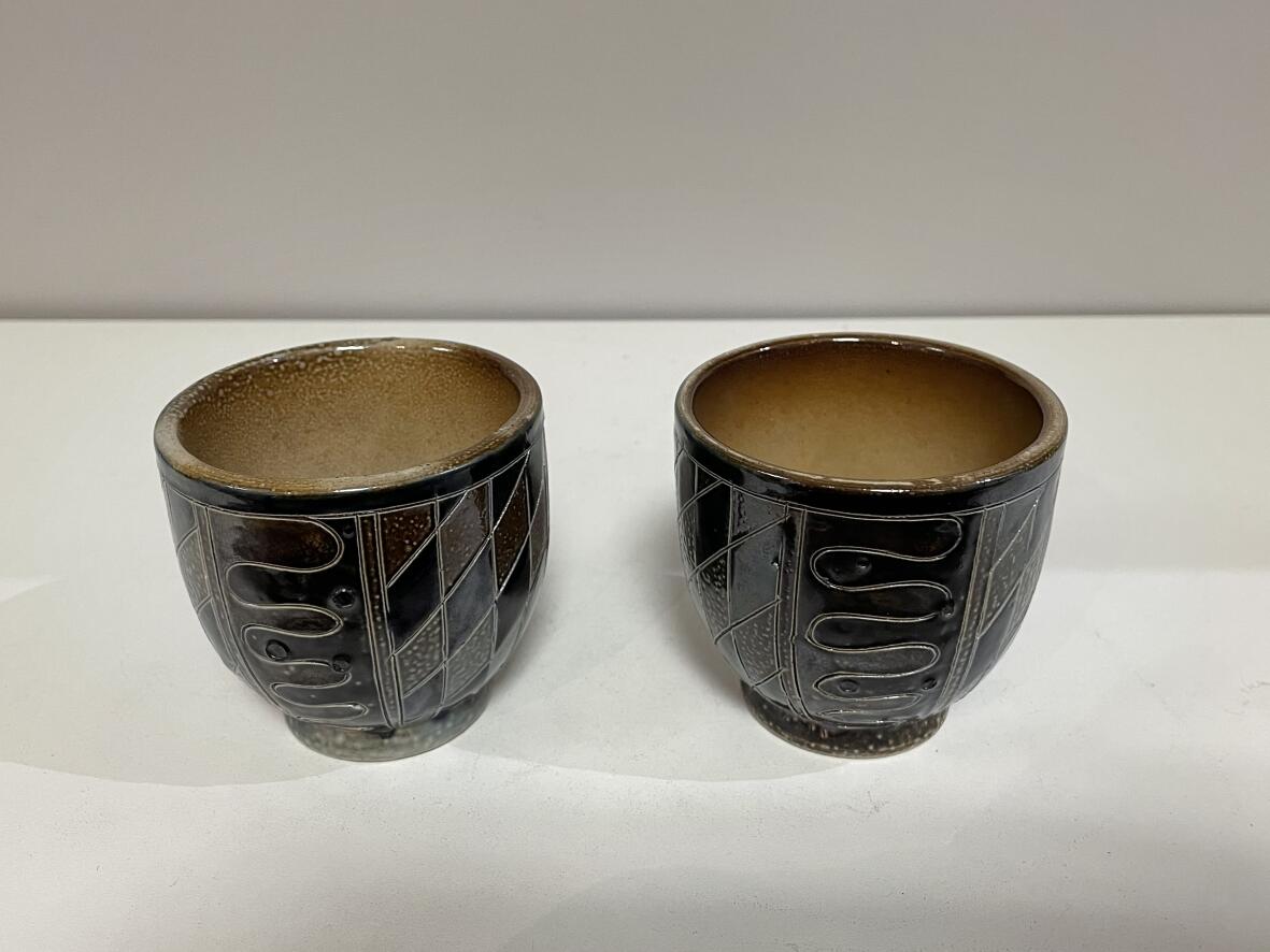 Reinhard Merkelbach, Paar Becher aus Steinzeug