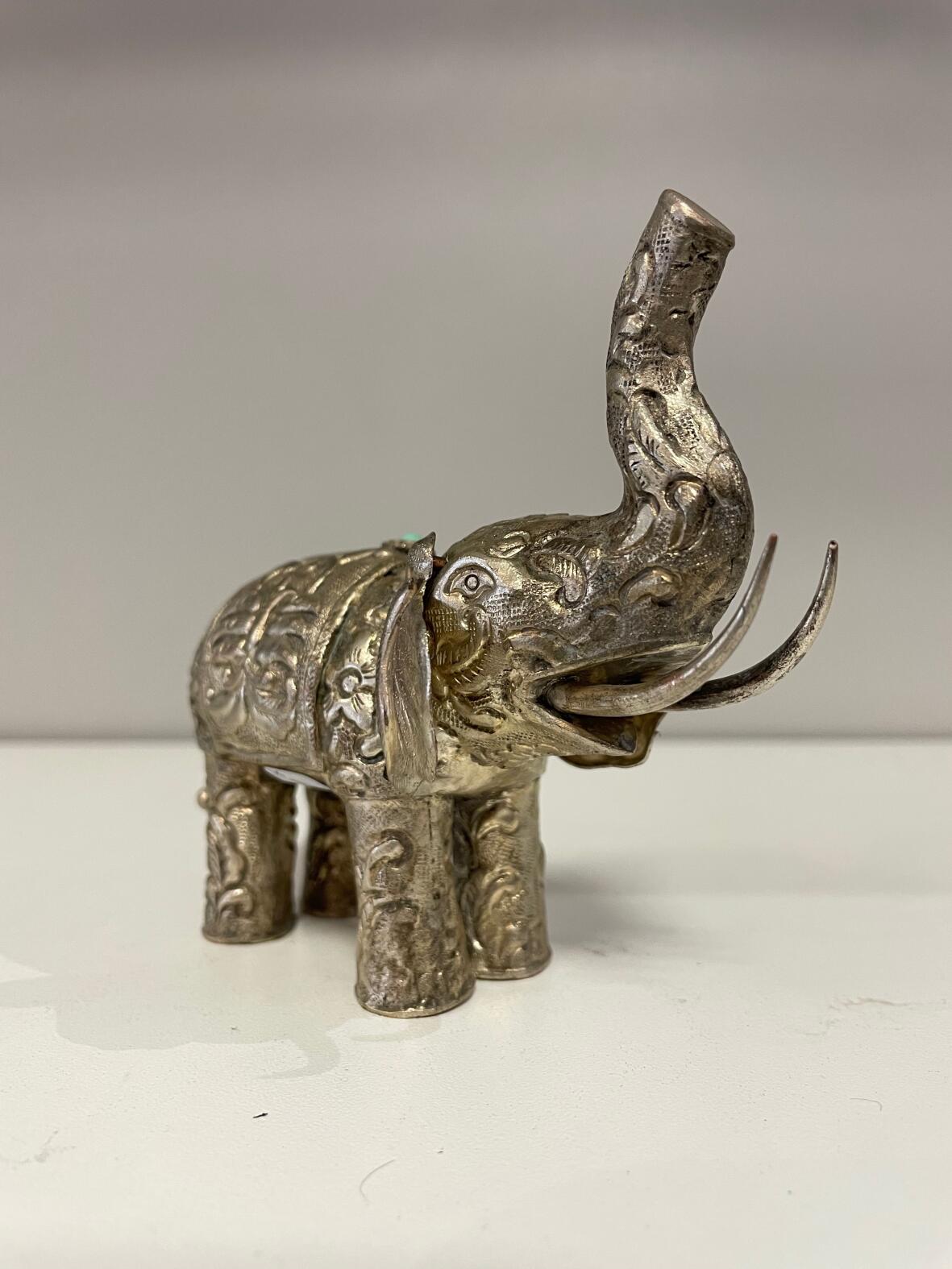 Elefant Figur versilbert 