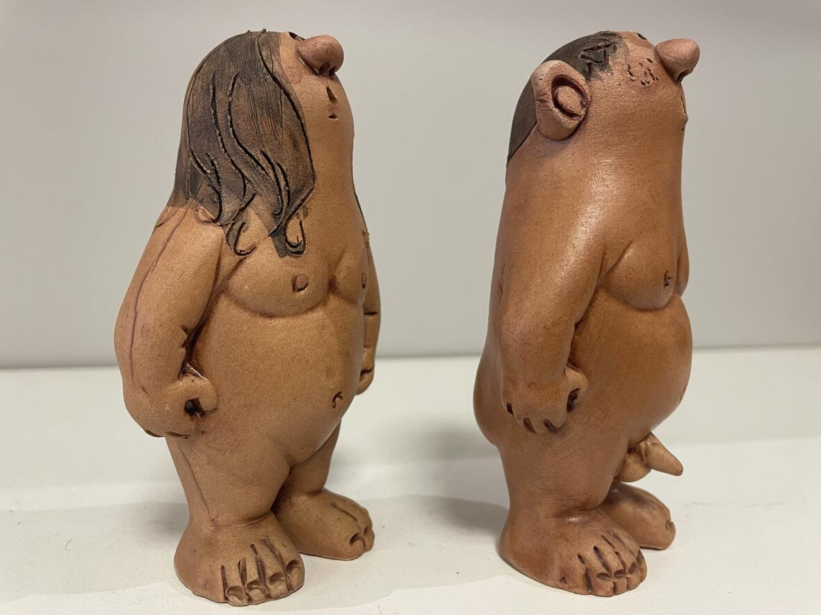 Design Skulptur paar aus Keramik -  vermutlich Italien*