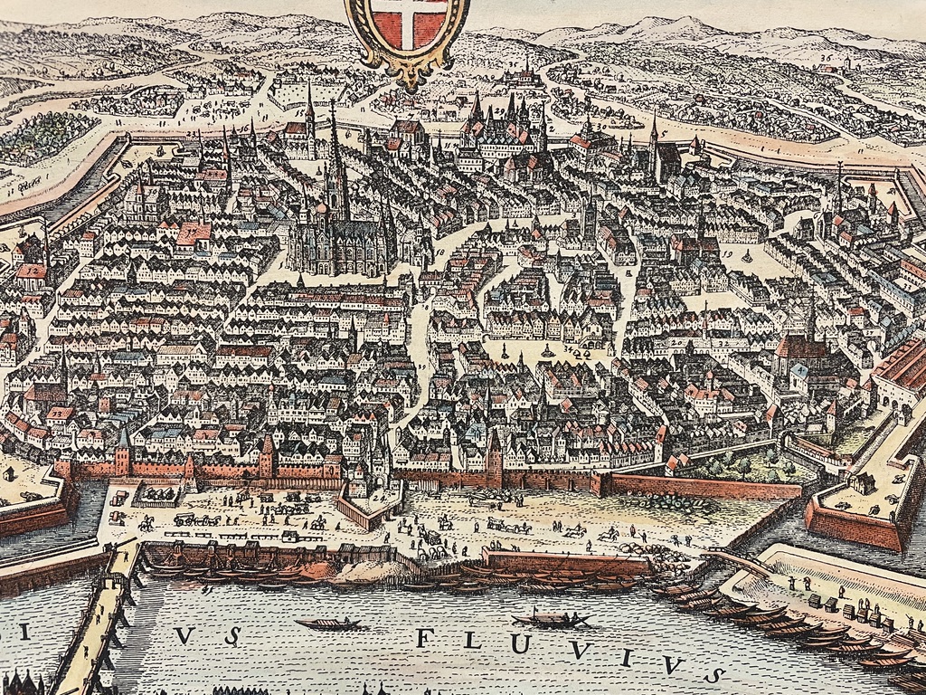 Vogelperspektive von Wien, Kolorirter Kupferstich