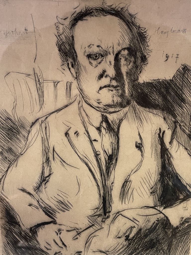 Lovis Corinth, Portrait von Gerhart Hauptmann, Radierung